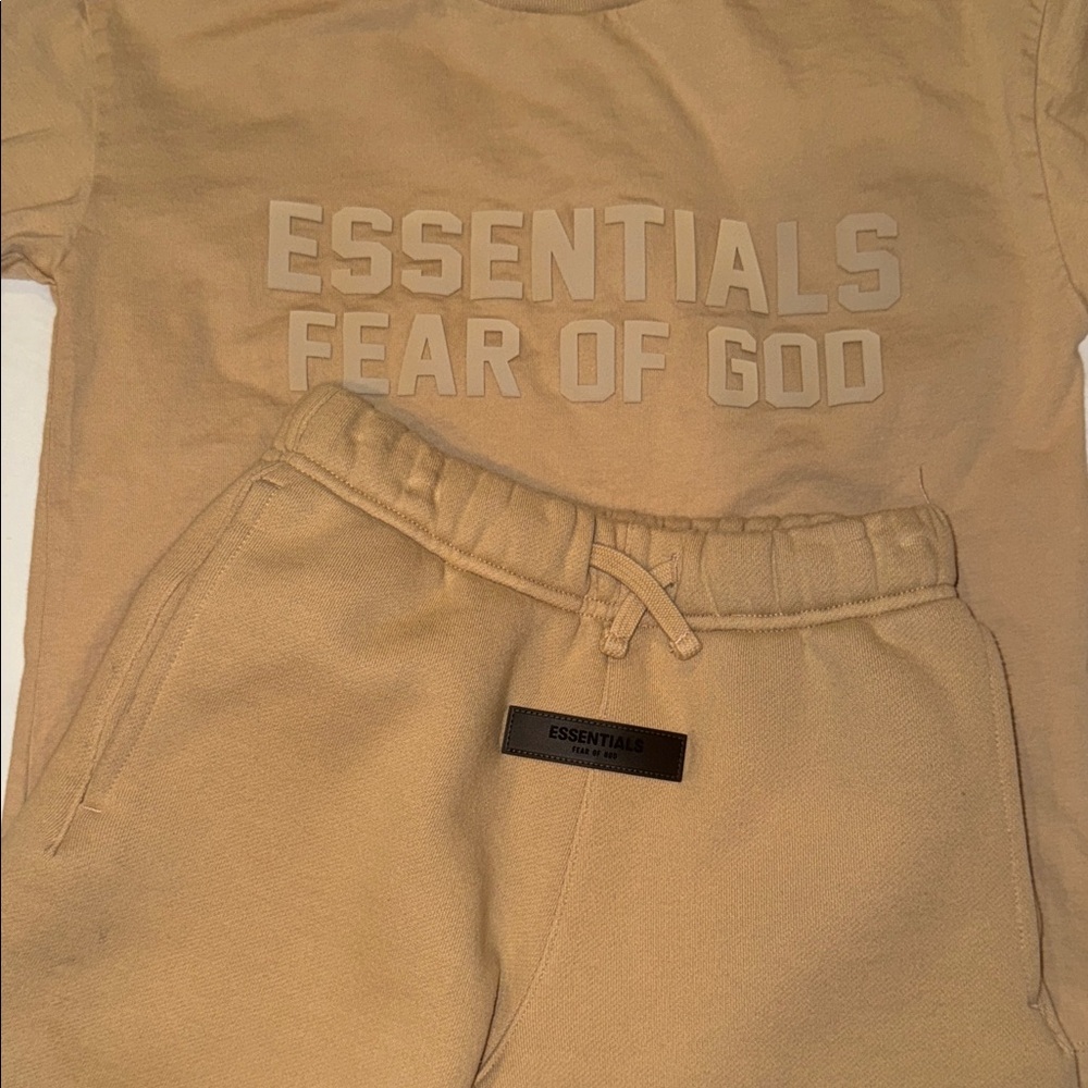 Fear of God Essentials Beige boys outfit
